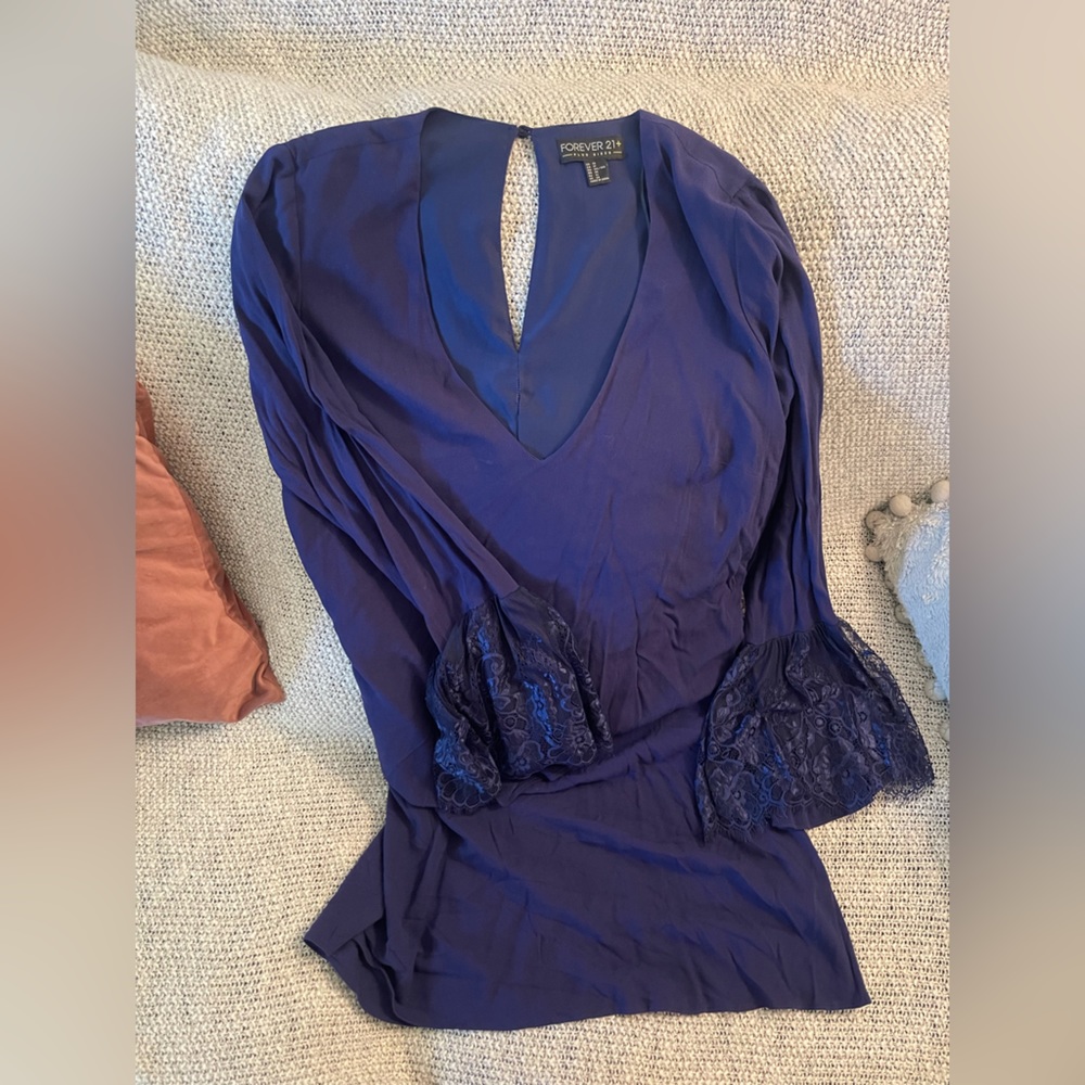 Blue long sleeve dress